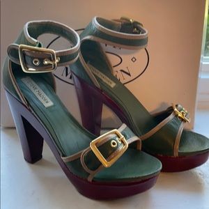 Steve Madden Contour Green Leather High Heels